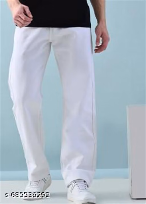 WHITE BAGGY STRIGHT FIT JEANS 04