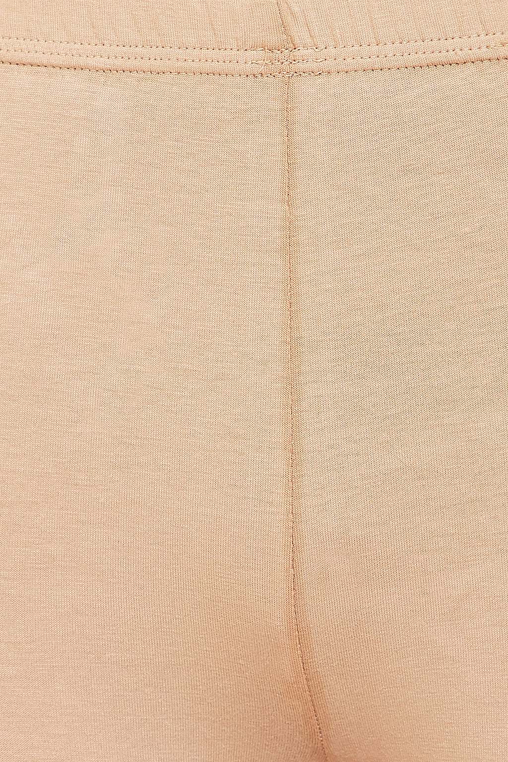 Clovia Cotton Mid Waist Cycling Shorts With Inner Elastic - Nude