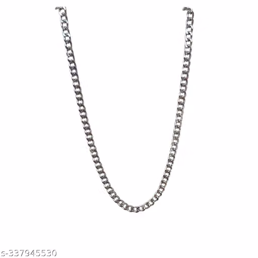 Latest Stylish Fancy Sliver Plated Thin CurveChain For Boys And Men