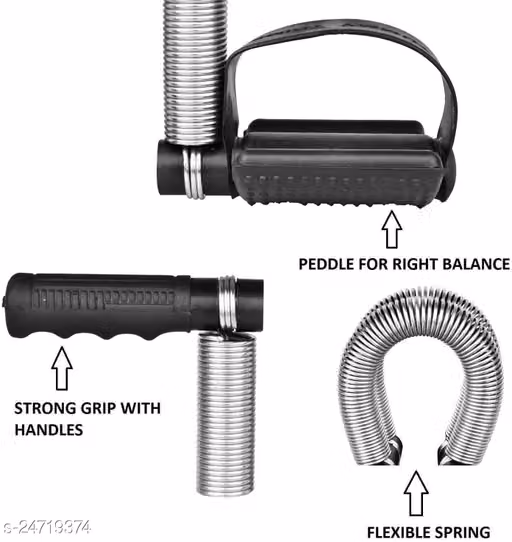 Tummy Trimmer Single Spring Ab Exerciser Fat Burner for Men & Women Ab Exerciser (Black)
