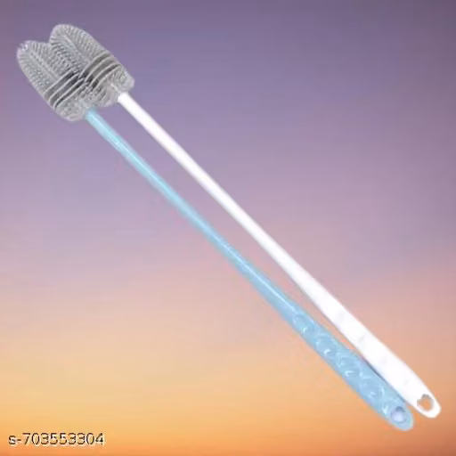 Premium Long-Handle Silicone Bottle Brush Set – 360° Flexible Cleaning Brushes for Water Bottles, Thermoses, Vases & Glassware | Durable Non-Scratch Bottle Cleaner (Pack of 2, Assorted Colors)
