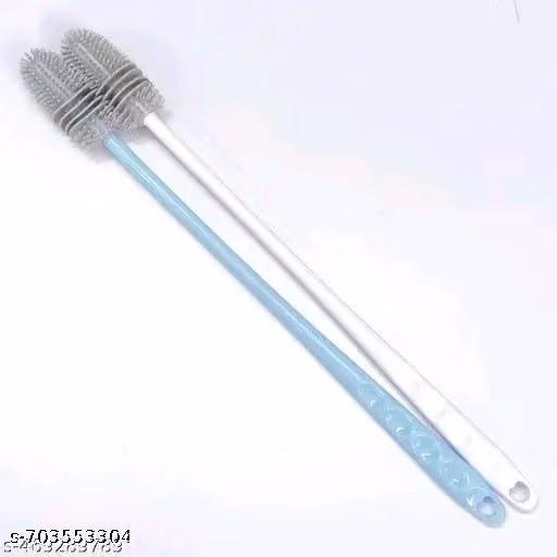 Premium Long-Handle Silicone Bottle Brush Set – 360° Flexible Cleaning Brushes for Water Bottles, Thermoses, Vases & Glassware | Durable Non-Scratch Bottle Cleaner (Pack of 2, Assorted Colors)