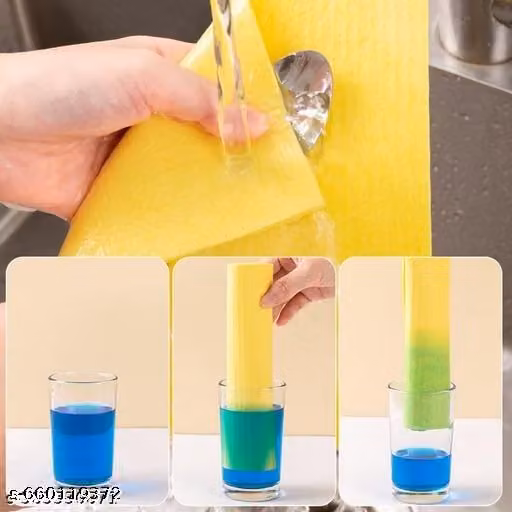 Biodegradable Sponge Wipes Pack of 5 | Multipurpose Kitchen Cleaning Wipes PVA Cleaning Sponge Wipes Set of 5 | Reusable Absorbent Cleaning Cloth