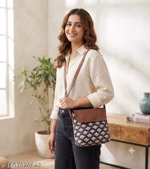 Jute Sling Bag – Floral Printed