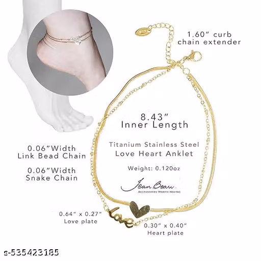 Girls Anklets Anklets for Women Charm Hagging inter-linked Chain Style Chic Anklet for Women and Girls | Birthday Anniversary Gift For Girlfriend Wife