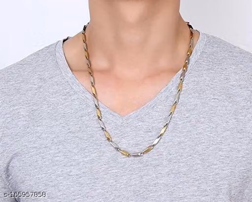 Stainless Steel Stylish 2mm Rice Chain Necklace for Men and Boys