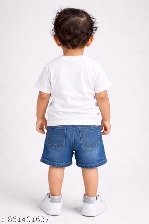 New Trendy Printed White T-Shirt for Boys & Girls | Round Neck