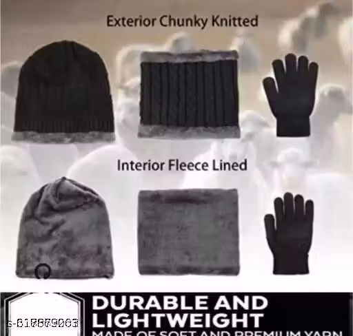 Winter Woolen Balaclava Cap with Face Cover | Thick Fleece Fur Lining | Pack of 2
