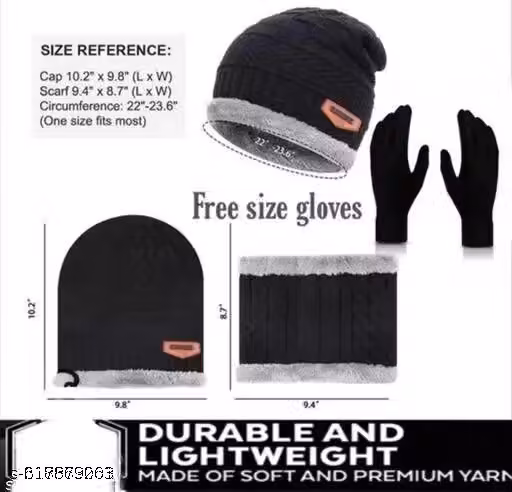 Winter Woolen Balaclava Cap with Face Cover | Thick Fleece Fur Lining | Pack of 2