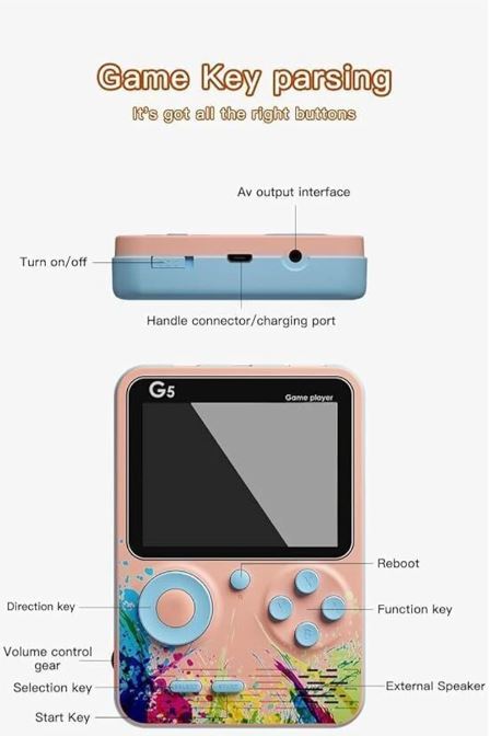 G5 Game Console with 500 Built-in Classic Games | High-Quality Retro Gaming Console | Limited Edition Video Game System