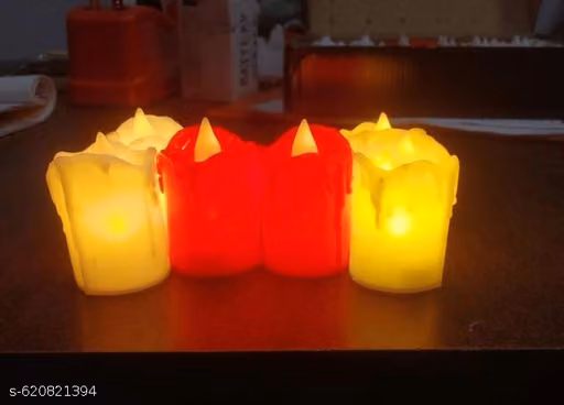 Decorative LED Candle Set of 3 – Red, White & Cream Candle Decor