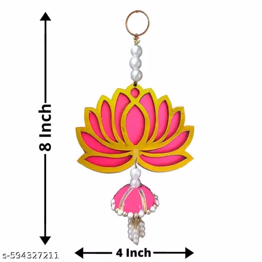 Lotus Wall Hanging Set of 6 – Pink Decorative Hanging for Home & Pooja Decor