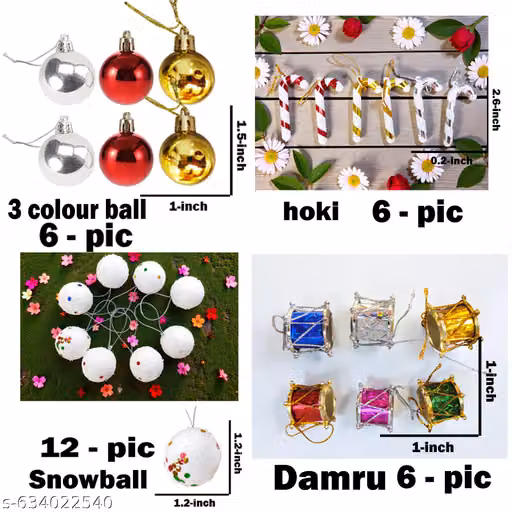 Christmas Decoration Set of 61 Pcs – Tree Ornaments & Festive Hanging Decor