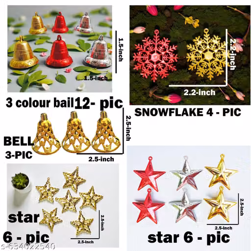 Christmas Decoration Set of 61 Pcs – Tree Ornaments & Festive Hanging Decor