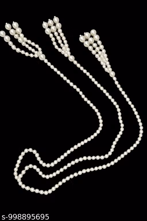 Pearl Hair Accessories Set – Elegant Pearl Chain Hair Ties for Women & Girls