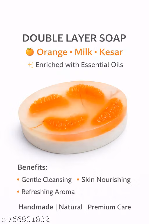 Orange Loofah Handmade Soap – Natural Exfoliating Bath Soap