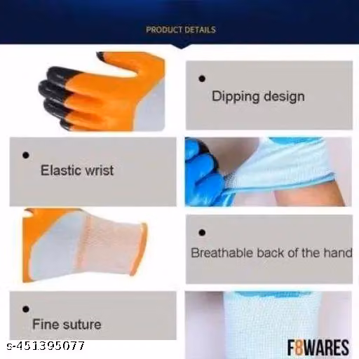 Polyester Work Gloves for Agriculture, Gardening & Construction – Pack of 5