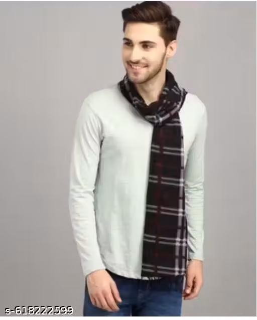 Soft Wool Checked Mufflers for Men & Women – Warm Winter Scarf, Pack of 3
