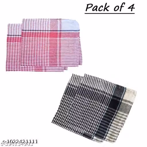 Multicolor Cotton Checked Kitchen Napkins – 17×17 Inch, Pack of 4
