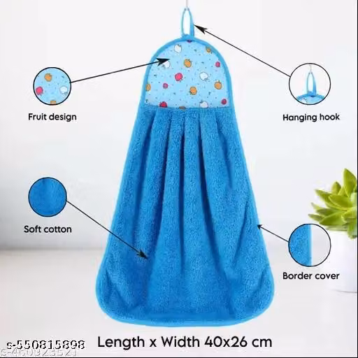 Microfiber Hanging Hand Towels – Soft Absorbent Kitchen & Wash Basin Towels, Pack of 5
