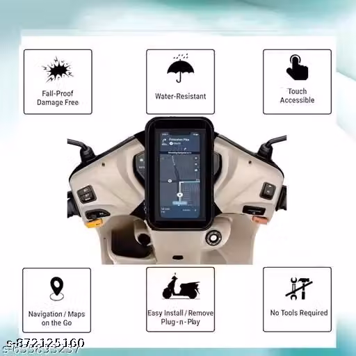 Scooty Mobile Holder Phone Pouch – Clip-On Scooter Phone Bag, Black