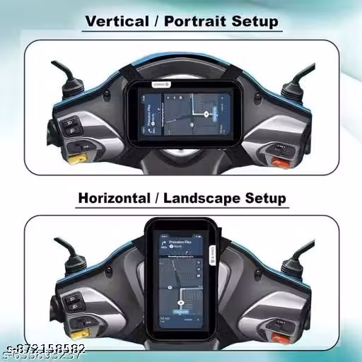 Waterproof Polyester Scooter Mobile Holder Pouch – 7 Inch Phone Mount, Black