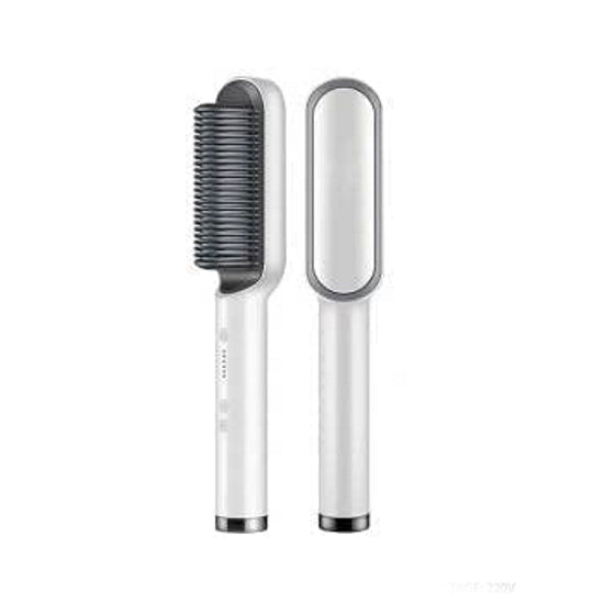 Hair Straightener Brush, Hair Styler Iron Built with Comb & Anti-Scald