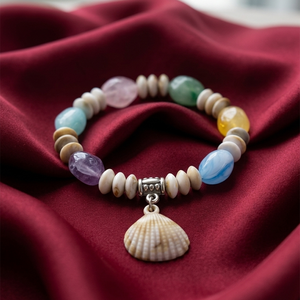 The99Jewel Minimalist Shell & Charms Stretch Bracelet for Women