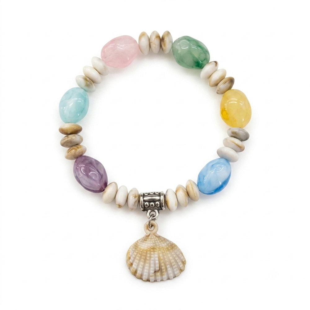 The99Jewel Minimalist Shell & Charms Stretch Bracelet for Women