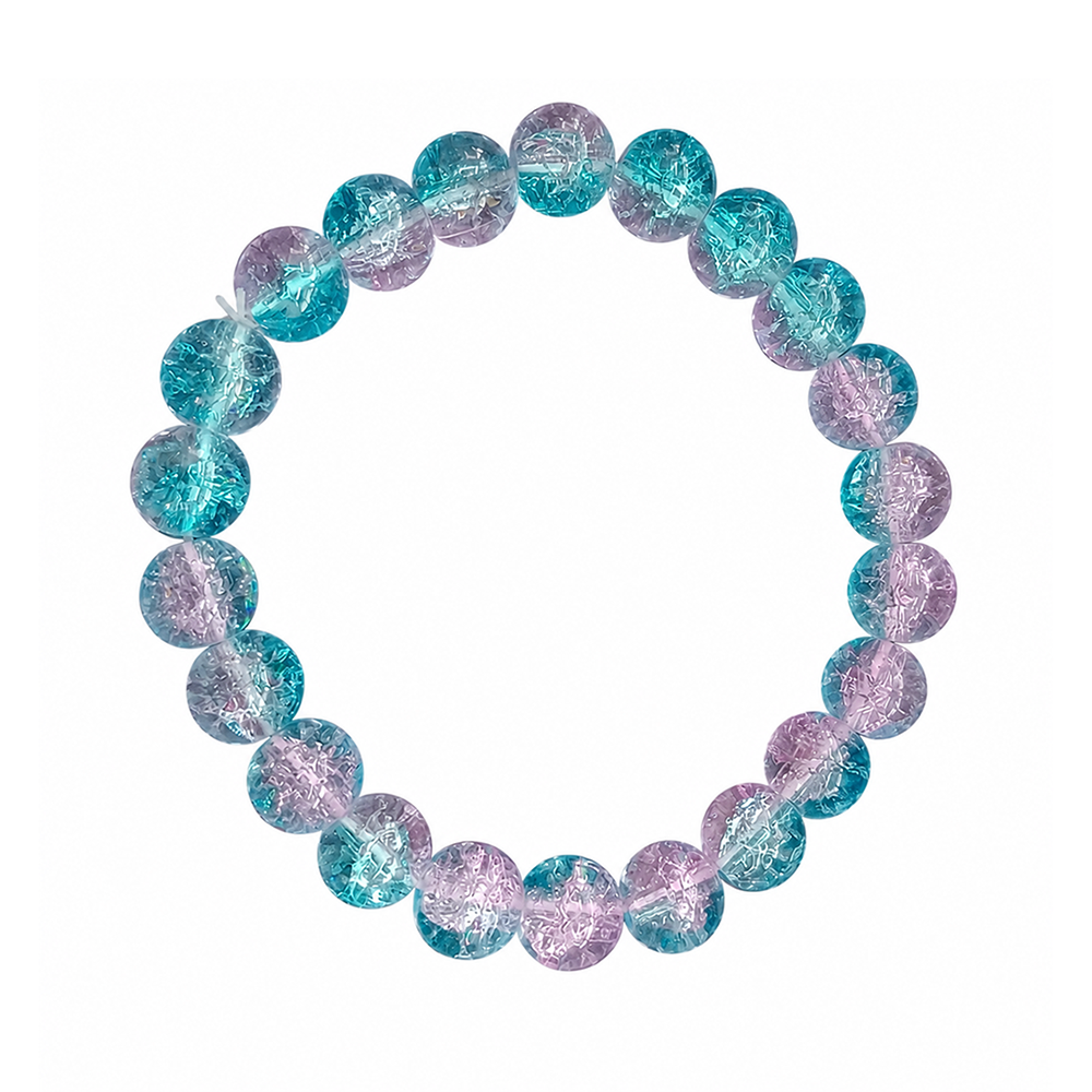 The99Jewel Colorful Crackle Glass Beads Bracelet for Women & Girls