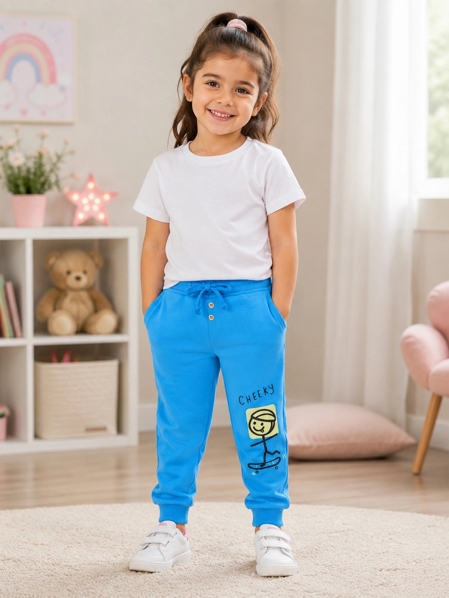 Body Care Baby Boys 100% Cotton French Terry Track Pant – Solid Long Length Casual Wear