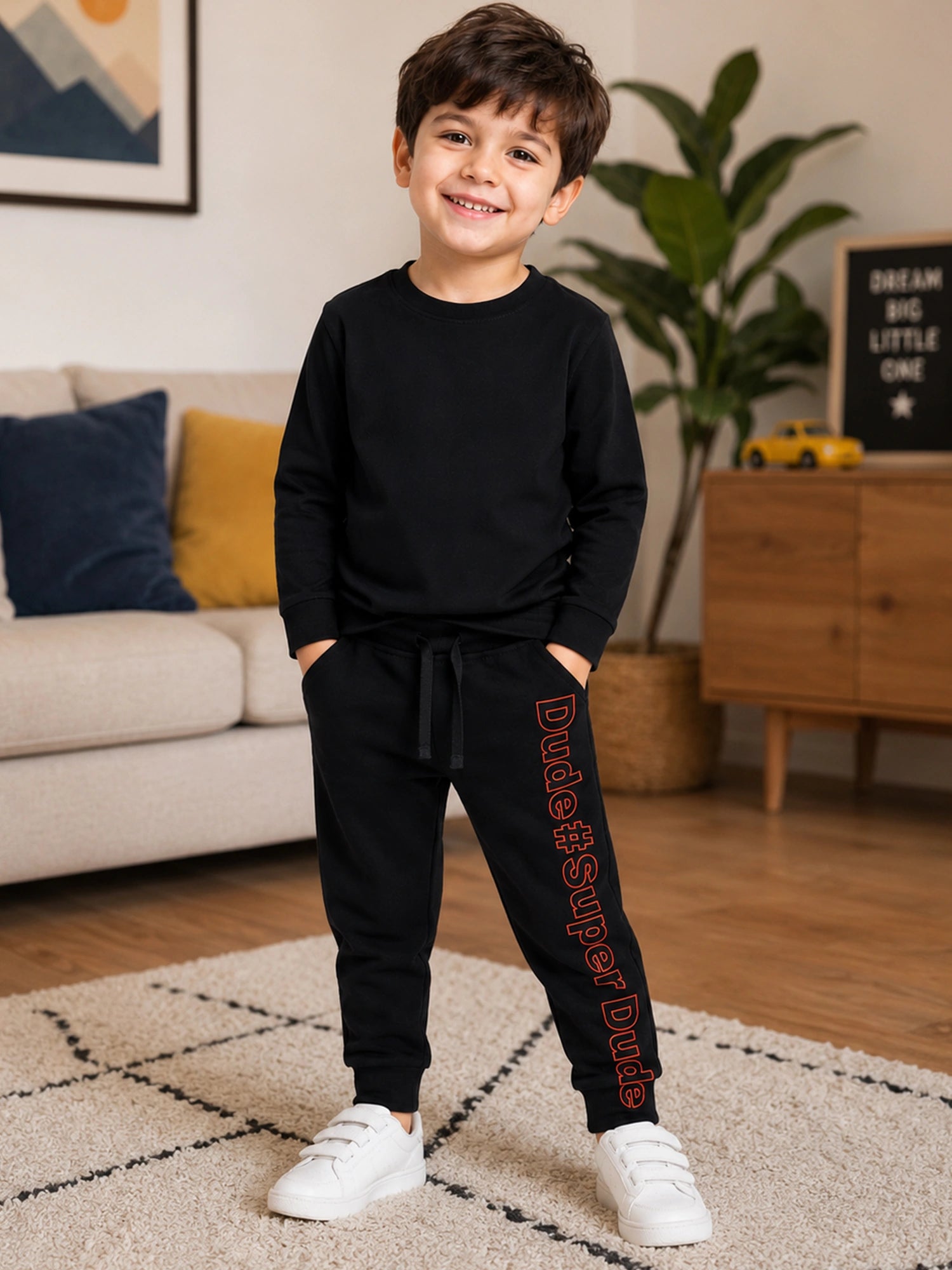 Body Care Baby Boys Solid Track Pant – Comfort Waistband Casual & Lounge Wear