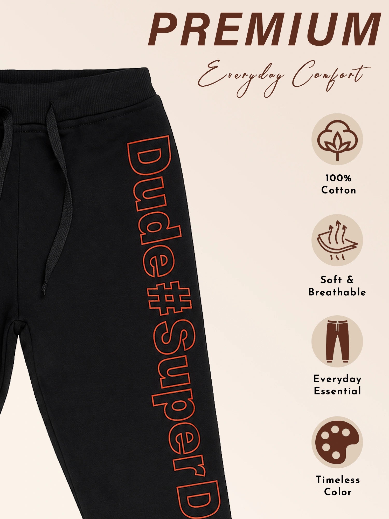 Body Care Baby Boys Solid Track Pant – Comfort Waistband Casual & Lounge Wear
