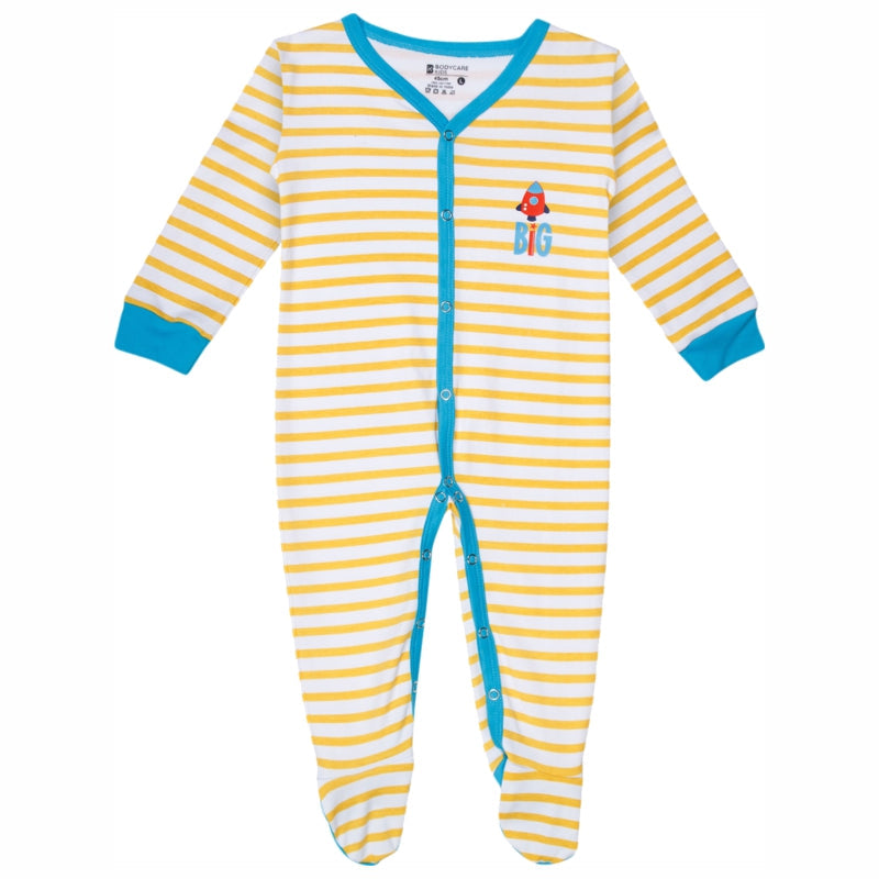 Body Care Unisex Baby 100% Cotton Full Sleeve Front Open Romper – Easy Dressing