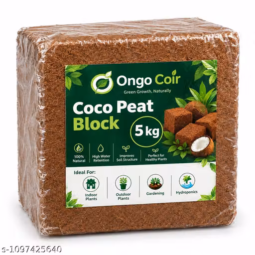 Ongo Coir Coco Peat Block 5kg – Natural Growing Medium for Plants & Hydroponics