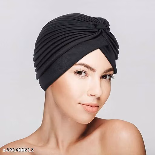 Stretch Readymade Turban Cap for Men & Women – Twisted Pleated Headwrap