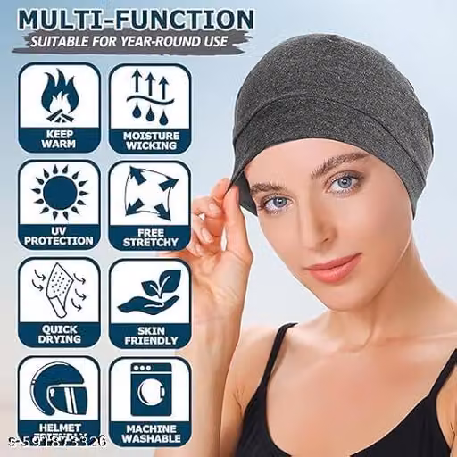 Cotton Lycra Cap for Men & Women – Stretchable Sports & Biking Cap Pack of 2