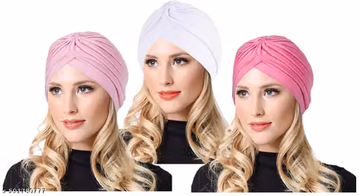 Ready Made Turban Caps for Men & Women – Pre-Tied Twisted Traditional Turban Pack of 3