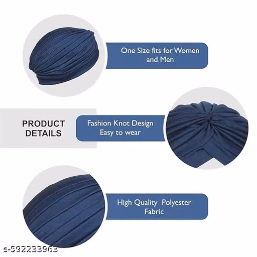 Readymade Turban for Men & Women – Traditional Solid Turban Cap for Festivals & Events Pack of 4