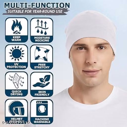 Cotton Lycra Helmet Cap for Men & Women – Stretchable Sports & Biking Cap Pack of 2