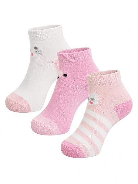 Babycare Anti-Skid Ankle Length Cotton Blend Grip Socks for Baby Boys & Girls Pack of 3 Pairs