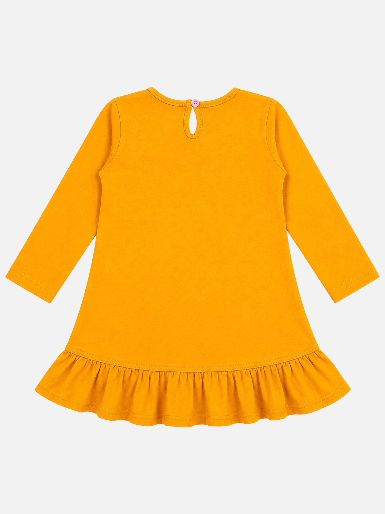 Bodycare Baby Girls 100% Cotton Full Sleeve Frock with Breathable Fabric, Skin Friendly Regular Fit and Comfortable Wear - Pack of 1