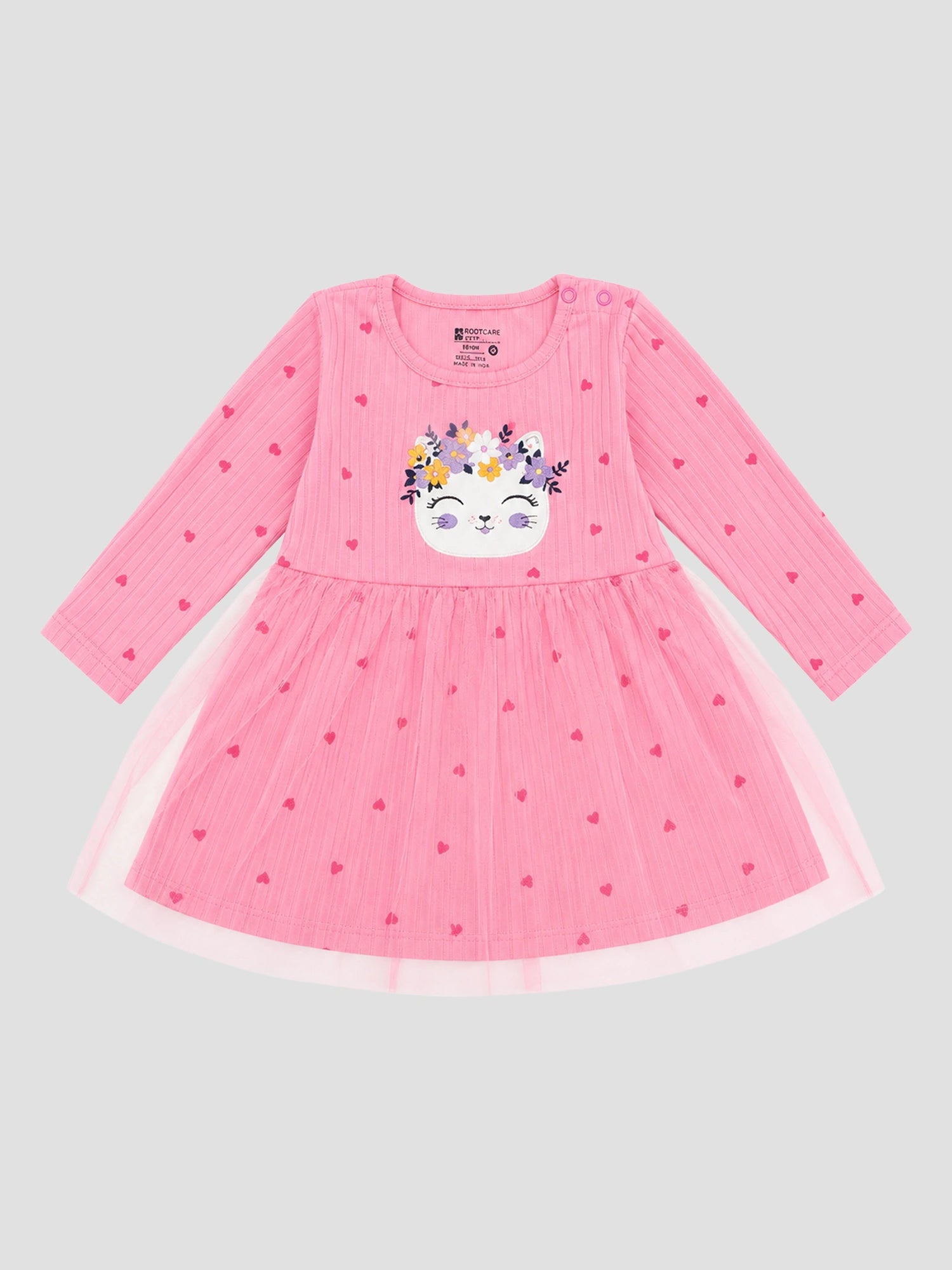 Bodycare Baby Girls Lycra Rib Frock with Regular Fit for Casual Wear, Easy Movement, Everyday Comfort and Regular Use