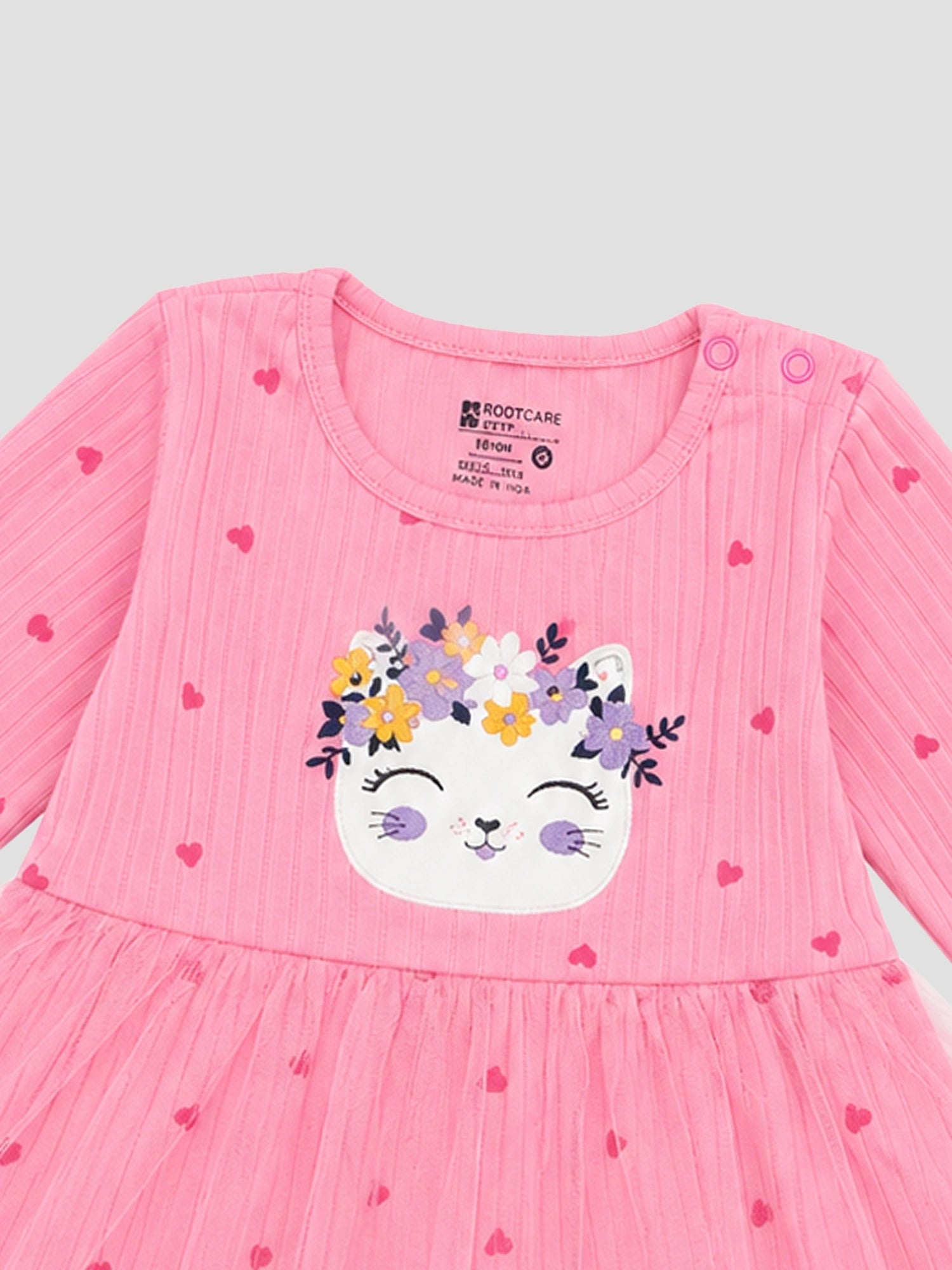 Bodycare Baby Girls Lycra Rib Frock with Regular Fit for Casual Wear, Easy Movement, Everyday Comfort and Regular Use