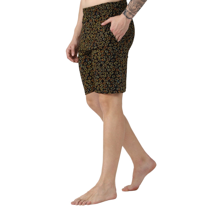 Bodycare Men’s 100% Cotton Printed Regular Fit Shorts