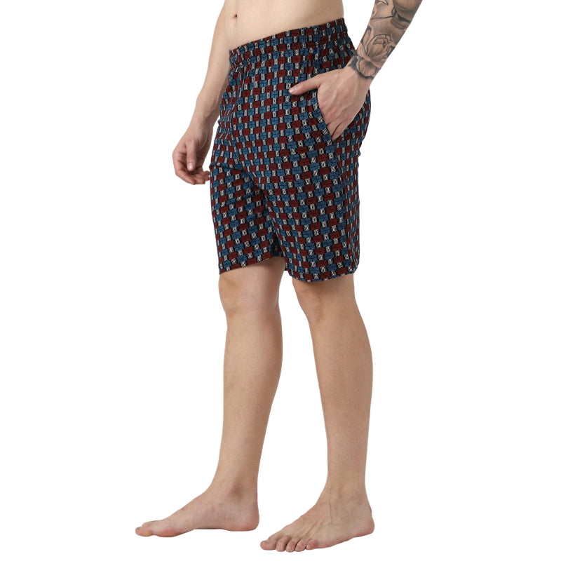 Bodycare Men’s 100% Cotton Printed Regular Fit Shorts