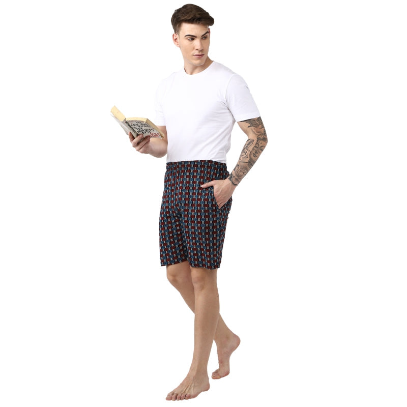 Bodycare Men’s 100% Cotton Printed Regular Fit Shorts