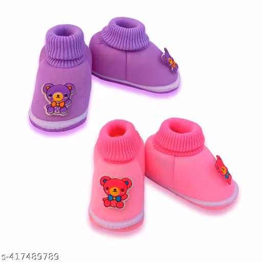 Sunshine Infant Wear Cotton Baby Booties Cartoon Print Slip-On Pack of 2