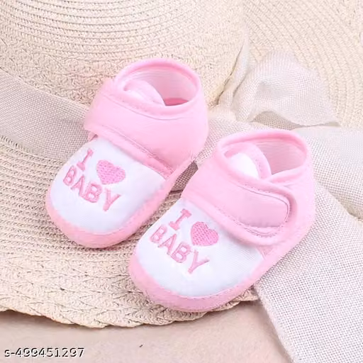Suntushti Infant Wear Cotton Baby Booties Solid Velcro Pack of 3