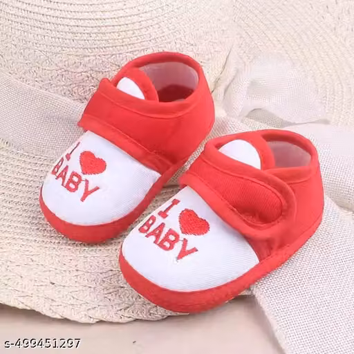 Suntushti Infant Wear Cotton Baby Booties Solid Velcro Pack of 3